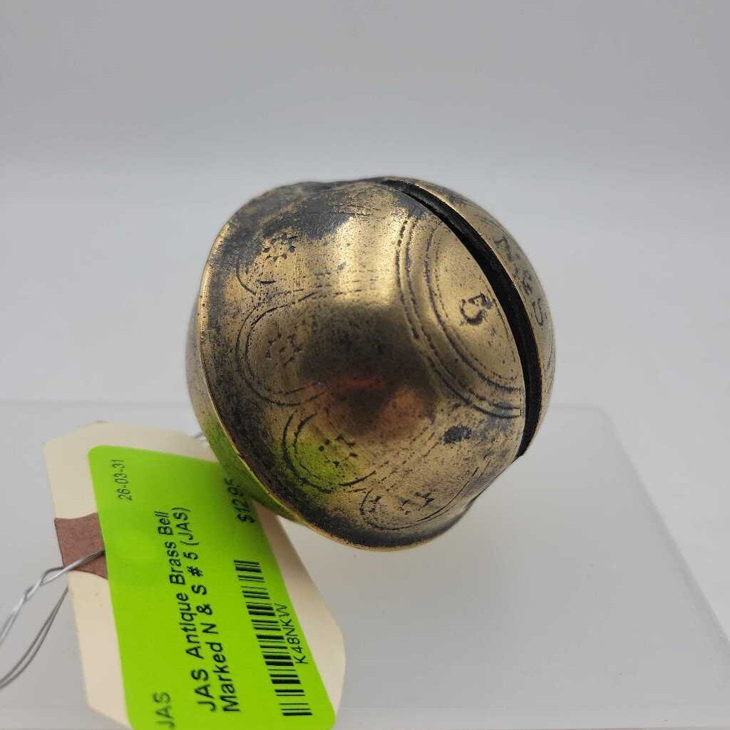 Antique Brass Bell Marked N & S # 5 (JAS)