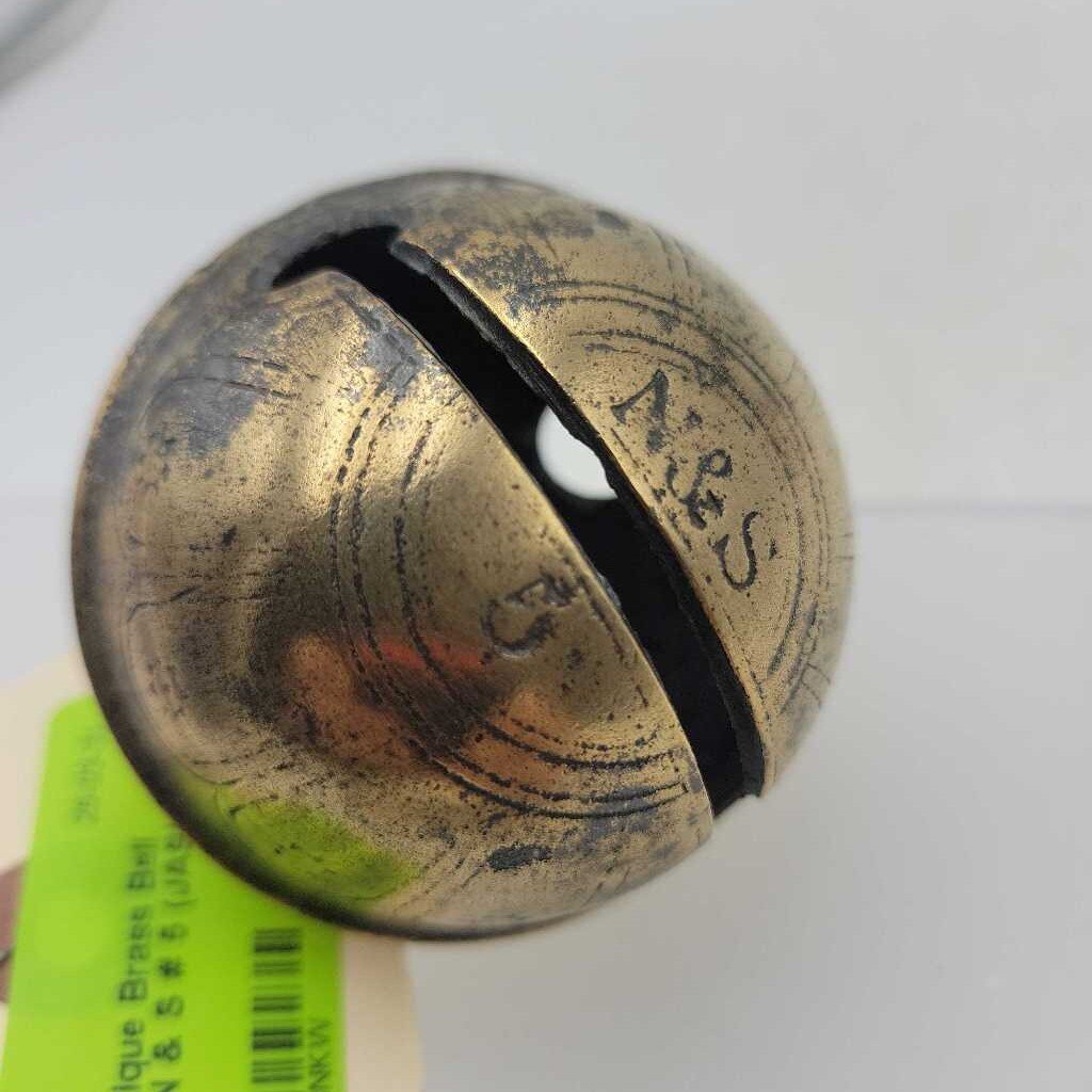 Antique Brass Bell Marked N & S # 5 (JAS)