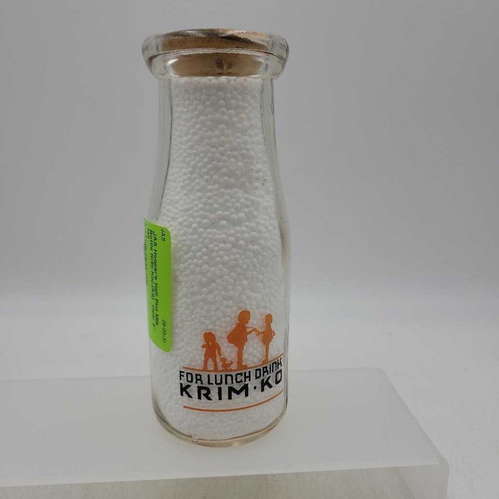 Hooper's Half Pint Milk Bottle Krim Ko(JAS)