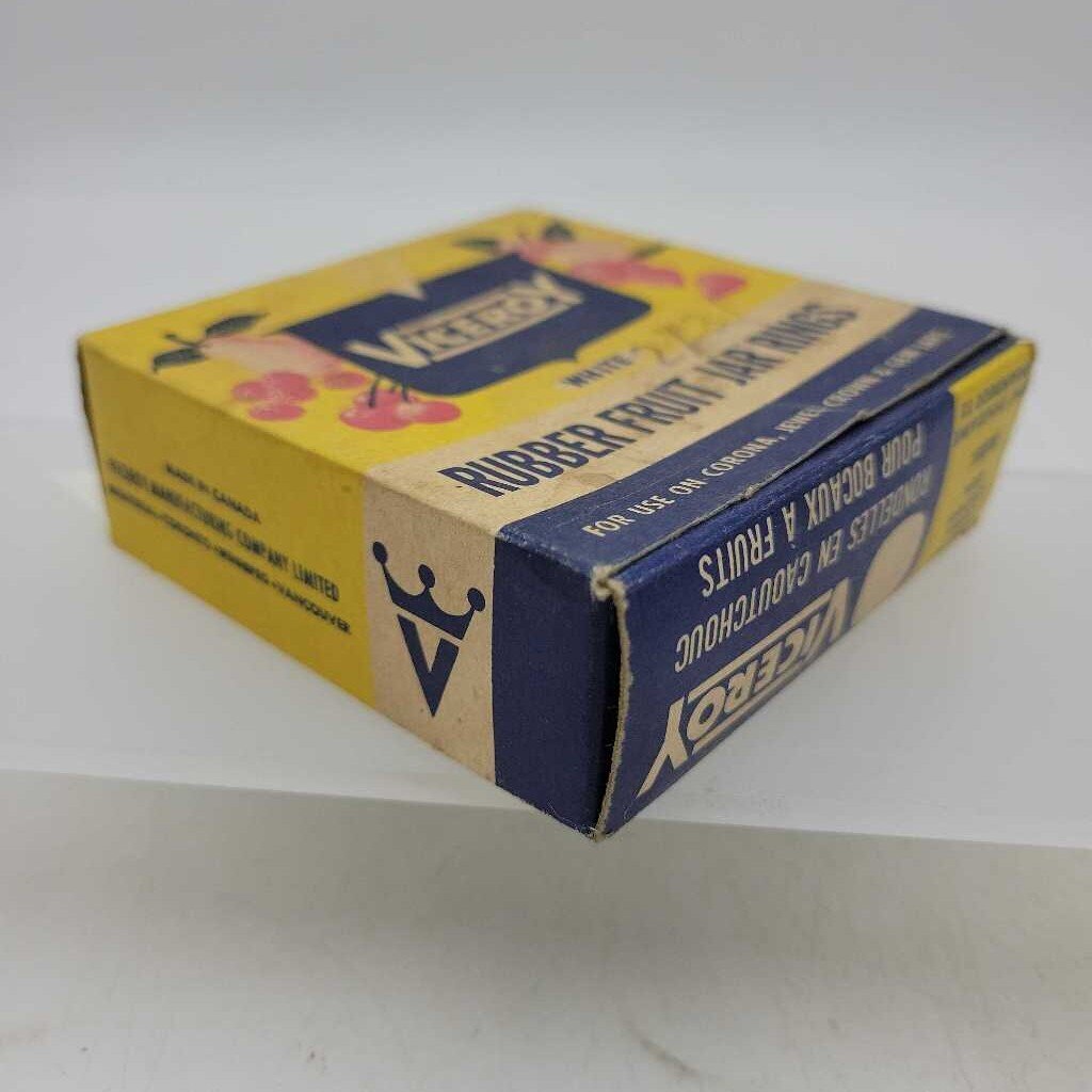 Viceroy Rubber Fruit Jar Rings Box with contents (JAS)
