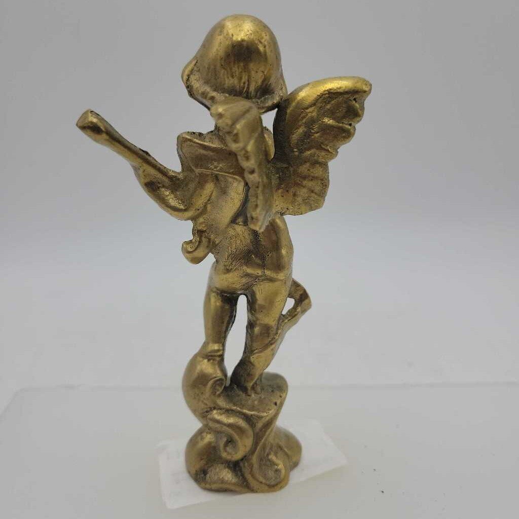 Solid Brass Angel playing Harp (DR)