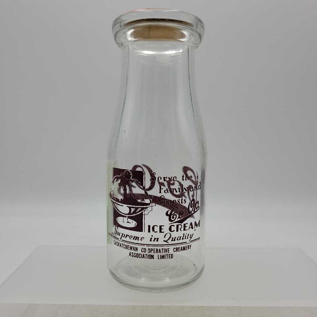 Co Op Saskatchewan Milk Bottle Ice Cream variant (JEF) Half pint