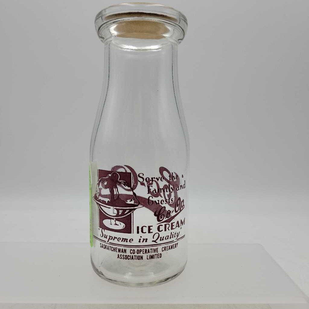 Co Op Saskatchewan Milk Bottle Ice Cream variant (JEF) Half pint