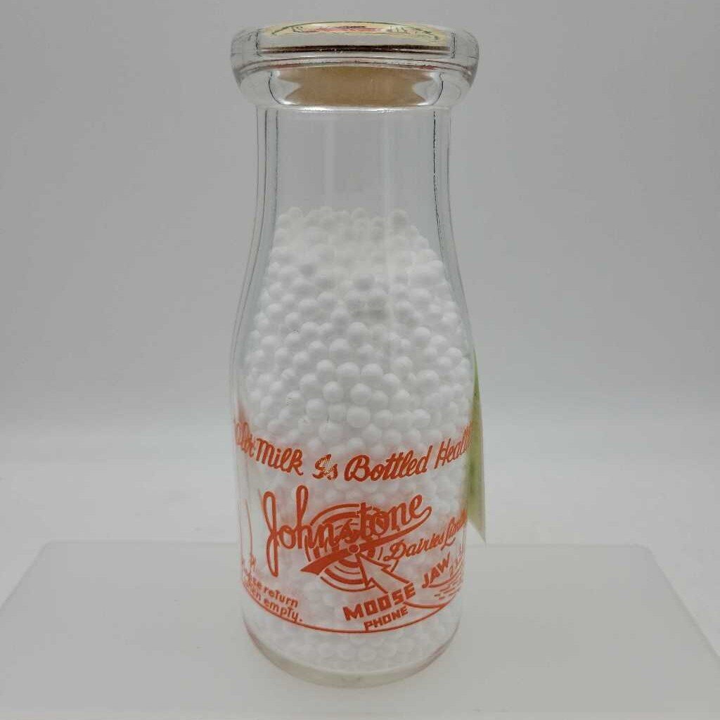 Johnstone Saskatchewan Milk Bottle (JEF) Half pint