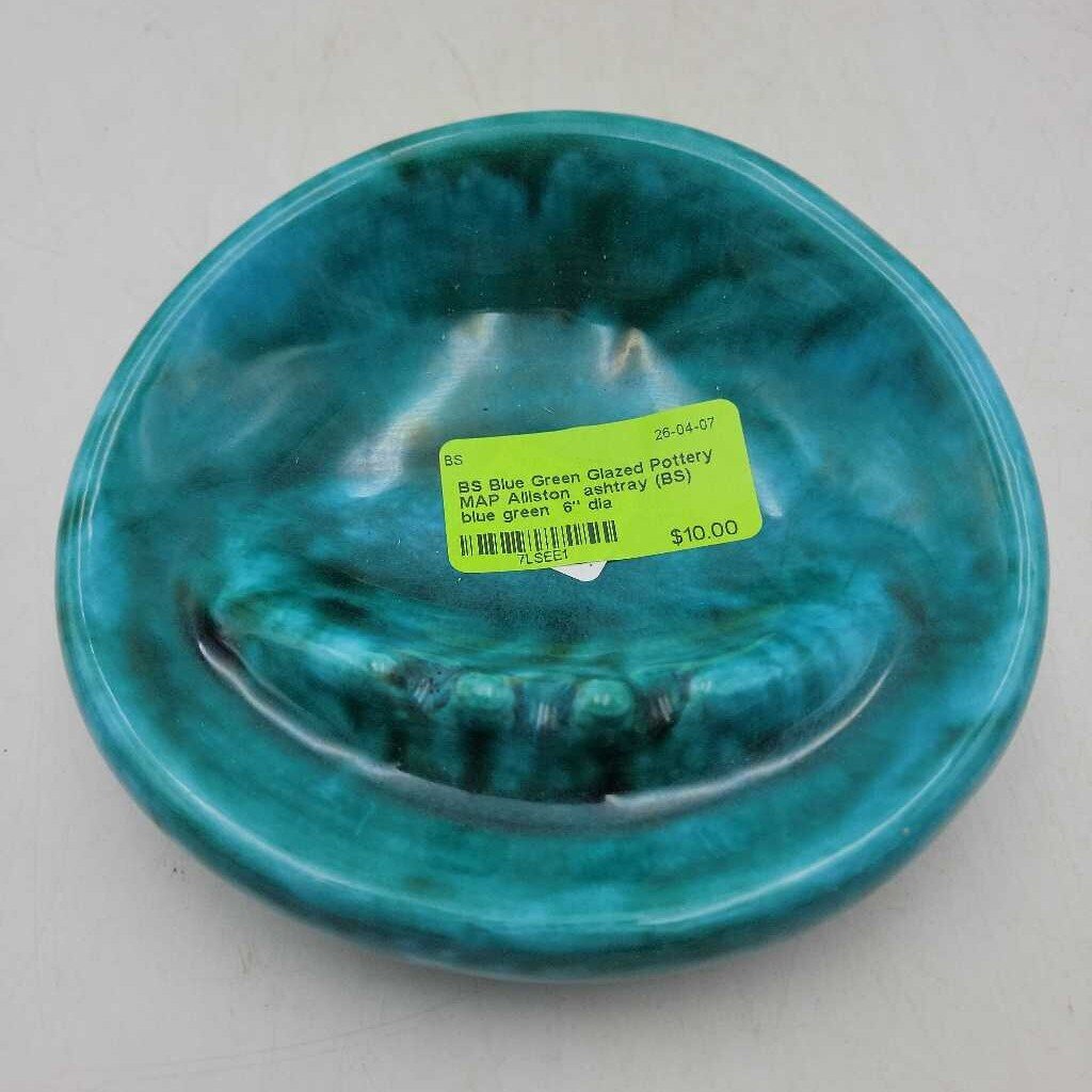 Blue Green Glazed Pottery MAP Alliston ashtray (BS)