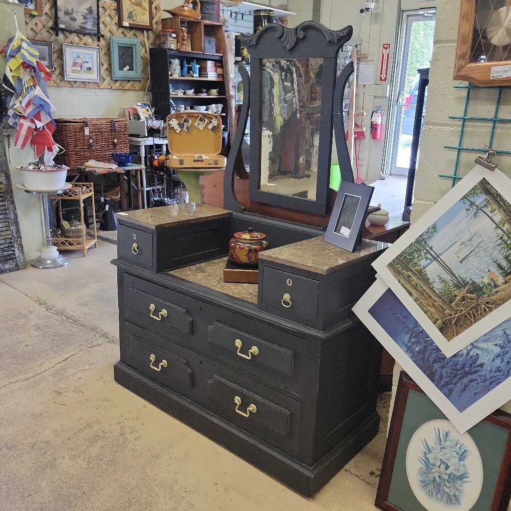 Vintage Dresser w/Marble Inlay Top (YVO) (604)