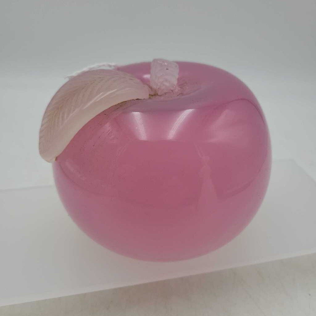 Pink art Glass Apple (DEB)