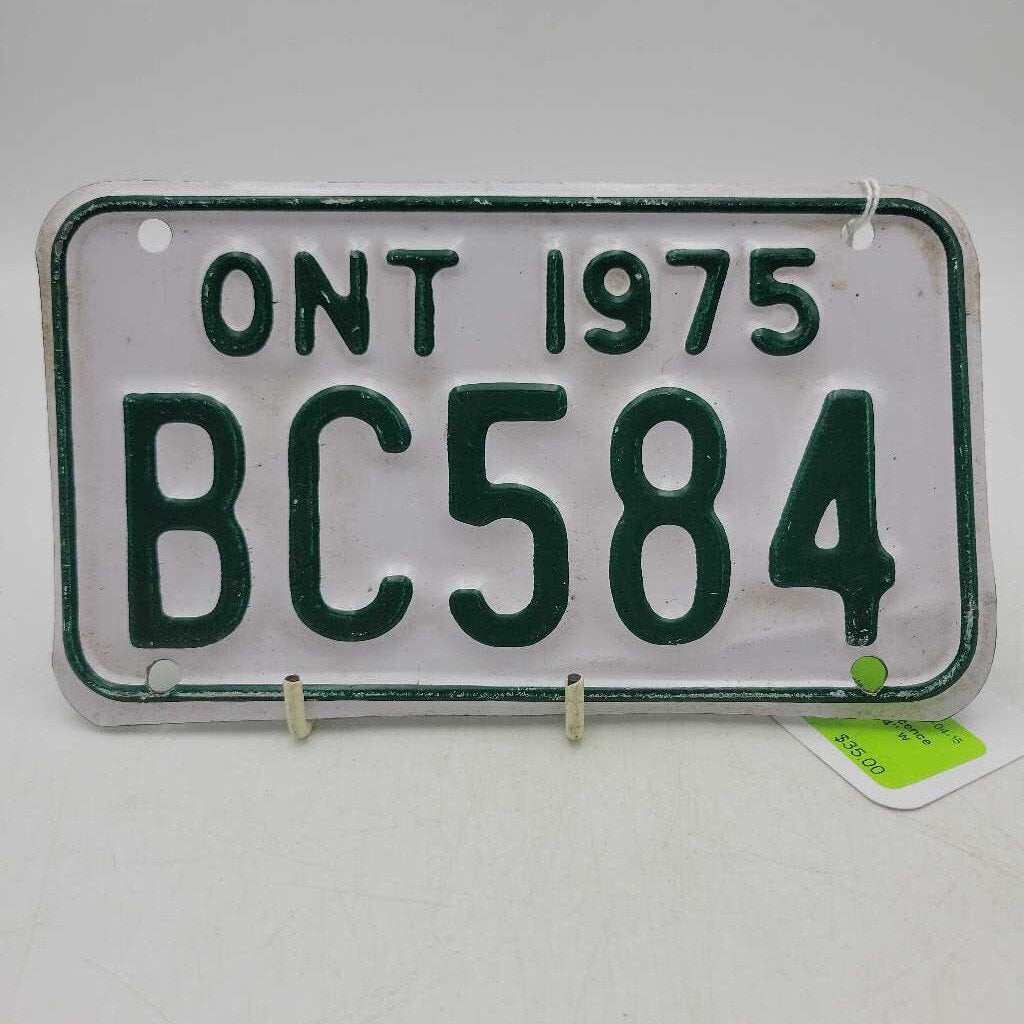 Motorcycle 1975 Licence Plate (GEC)
