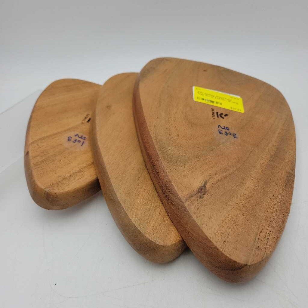 Nesting Wood Petal Tray Set of 3 (STV)