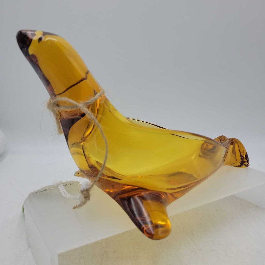 Vintage Sasaki Japan Amber Candy Dish (M2) #7