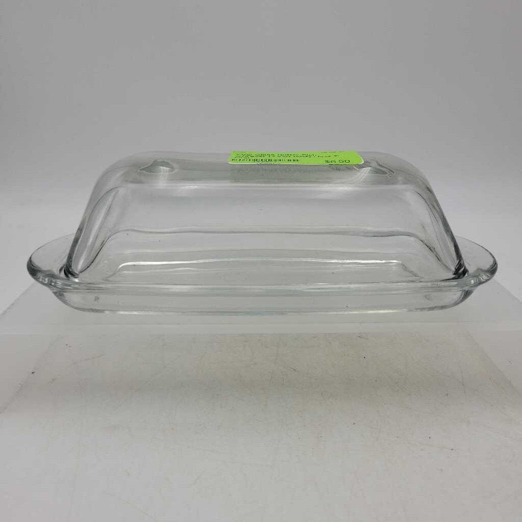 Glass Butter Dish w/Cover (YVO) (604)