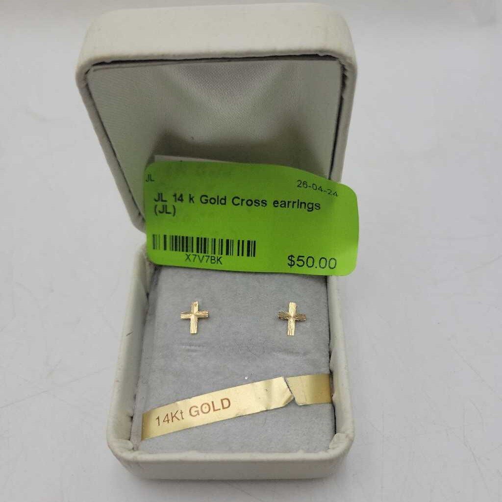 14 k Gold Cross earrings (JL)