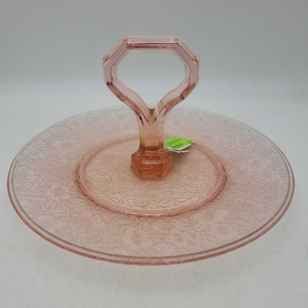 Depression glass Serving plate with handle (DEB)