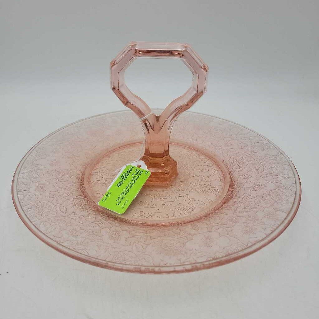 Depression glass Serving plate with handle (DEB)