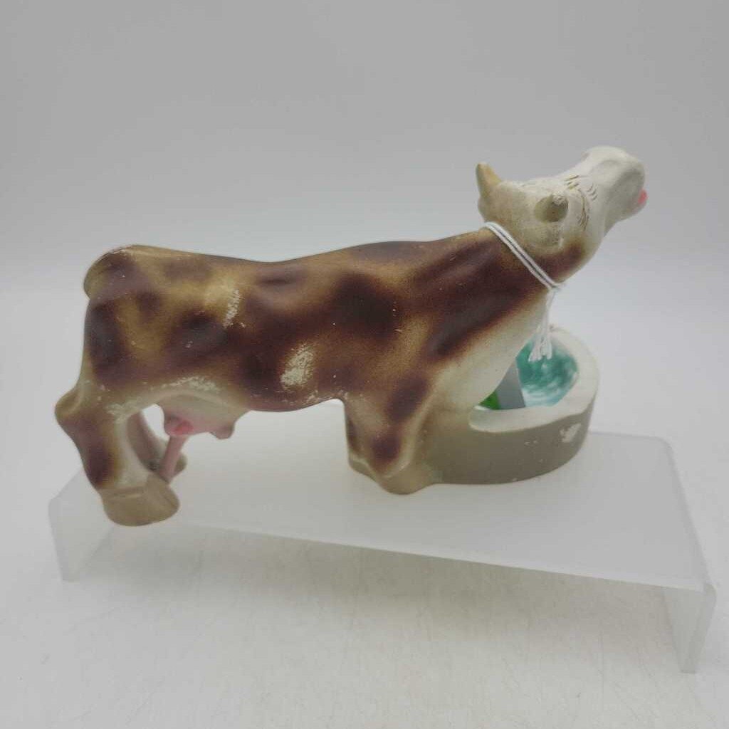 Chalkware Cow Souvenir Ashtray Coin Niagara Falls dish #1090 (MCC)
