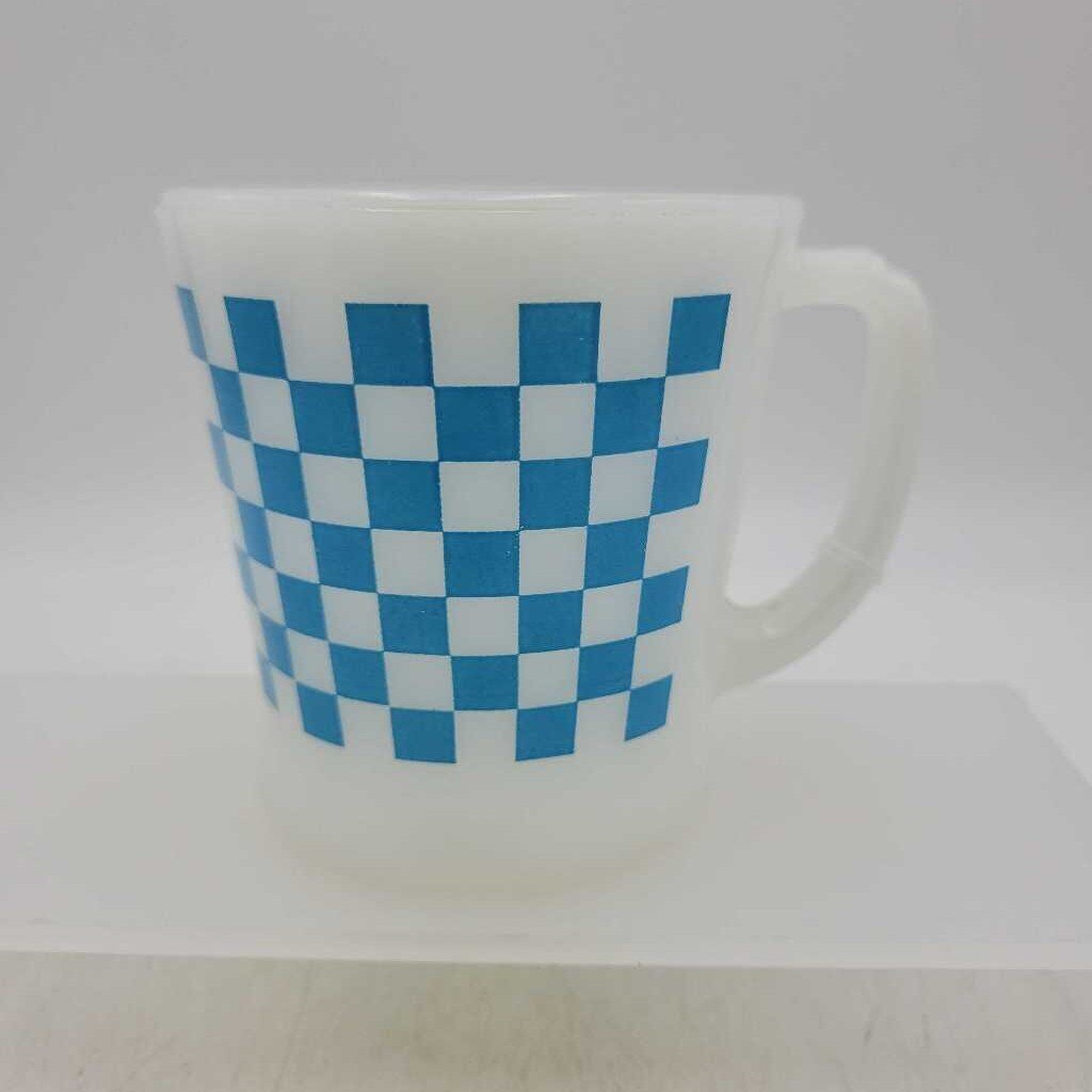 Fire King Gingham Plaid mug (DEB)