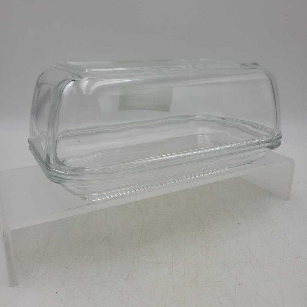 1960"s Glass Ribbed Butter Dish (LOR)