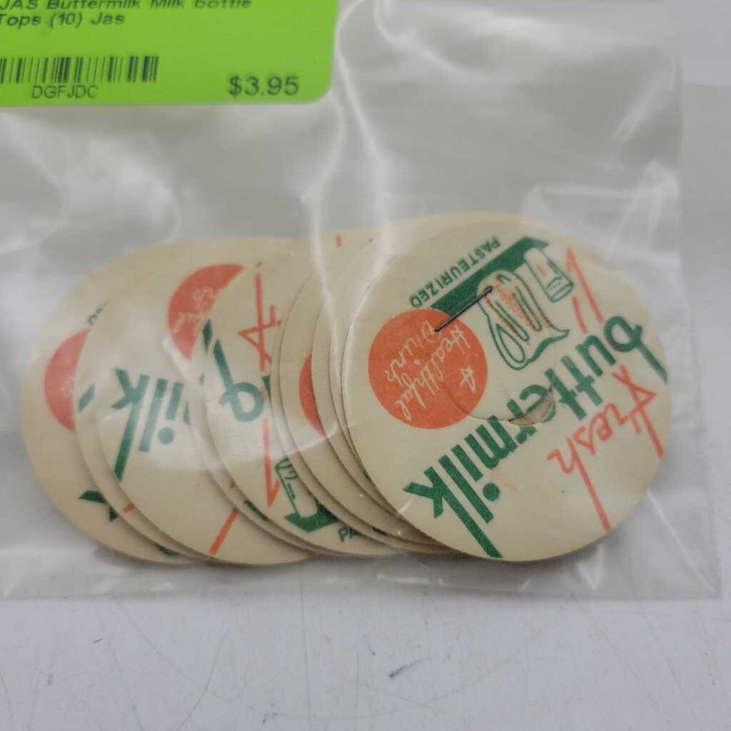 Buttermilk Milk bottle Tops (10 caps) Jas