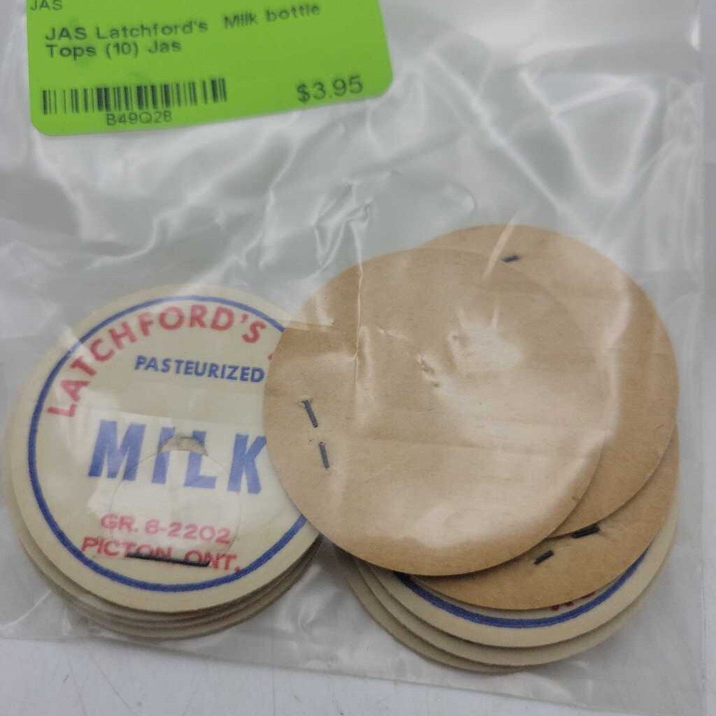 Latchford's Milk bottle Tops caps (10) Jas