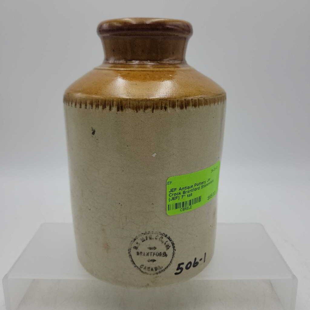 Antique Pottery Jar Crock Brantford Stoneware (JEF)