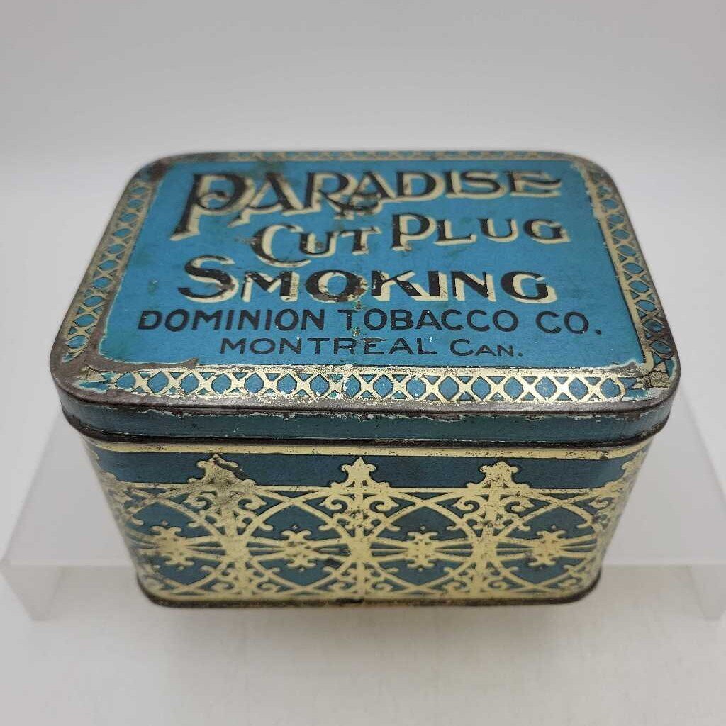 Paradise Cut Plug Tobacco Tin Dominion Tobacco co. Montreal (JEF)