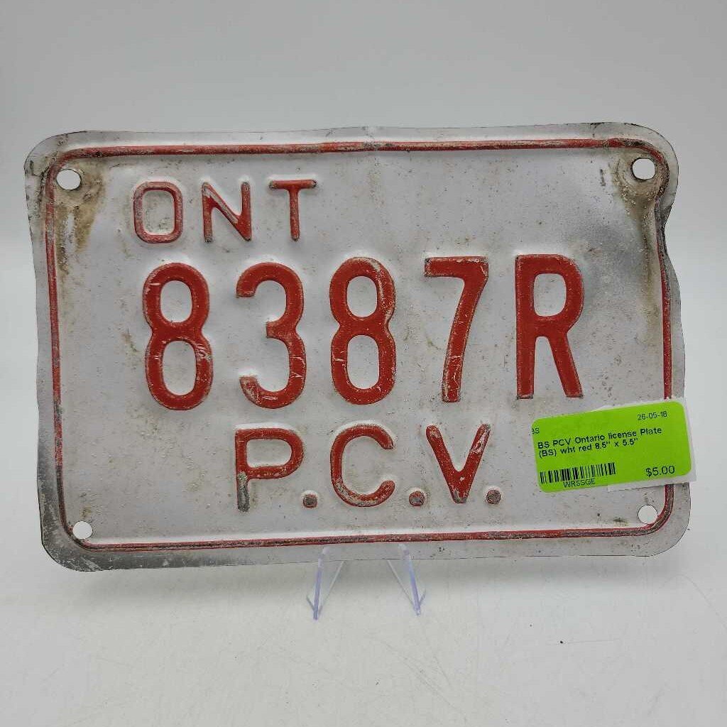 PCV Ontario license Plate (BS)
