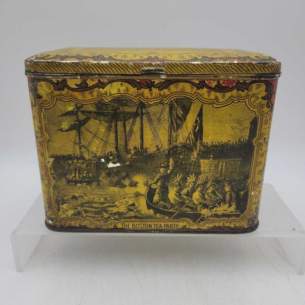 John A Andrews & Co, Antique Tea Tin (DR) Boston Tea Party