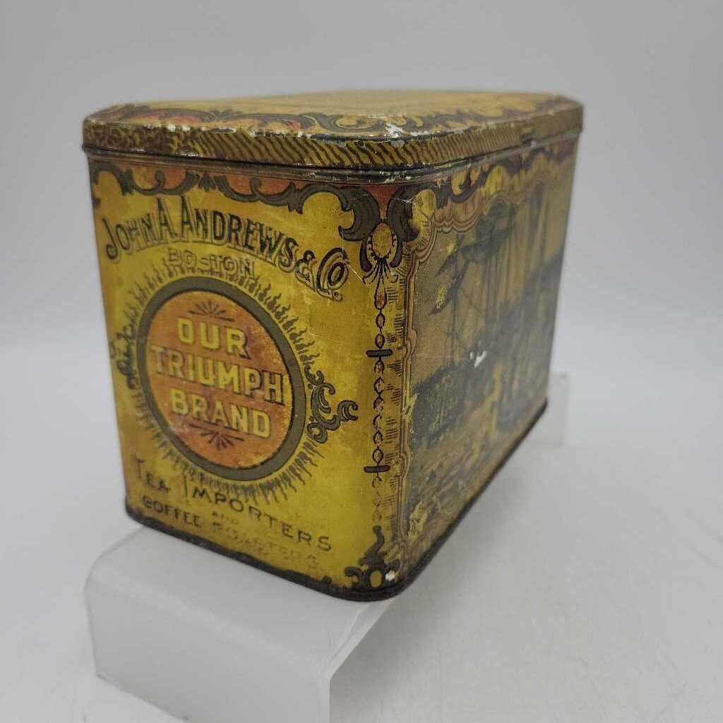 John A Andrews & Co, Antique Tea Tin (DR) Boston Tea Party