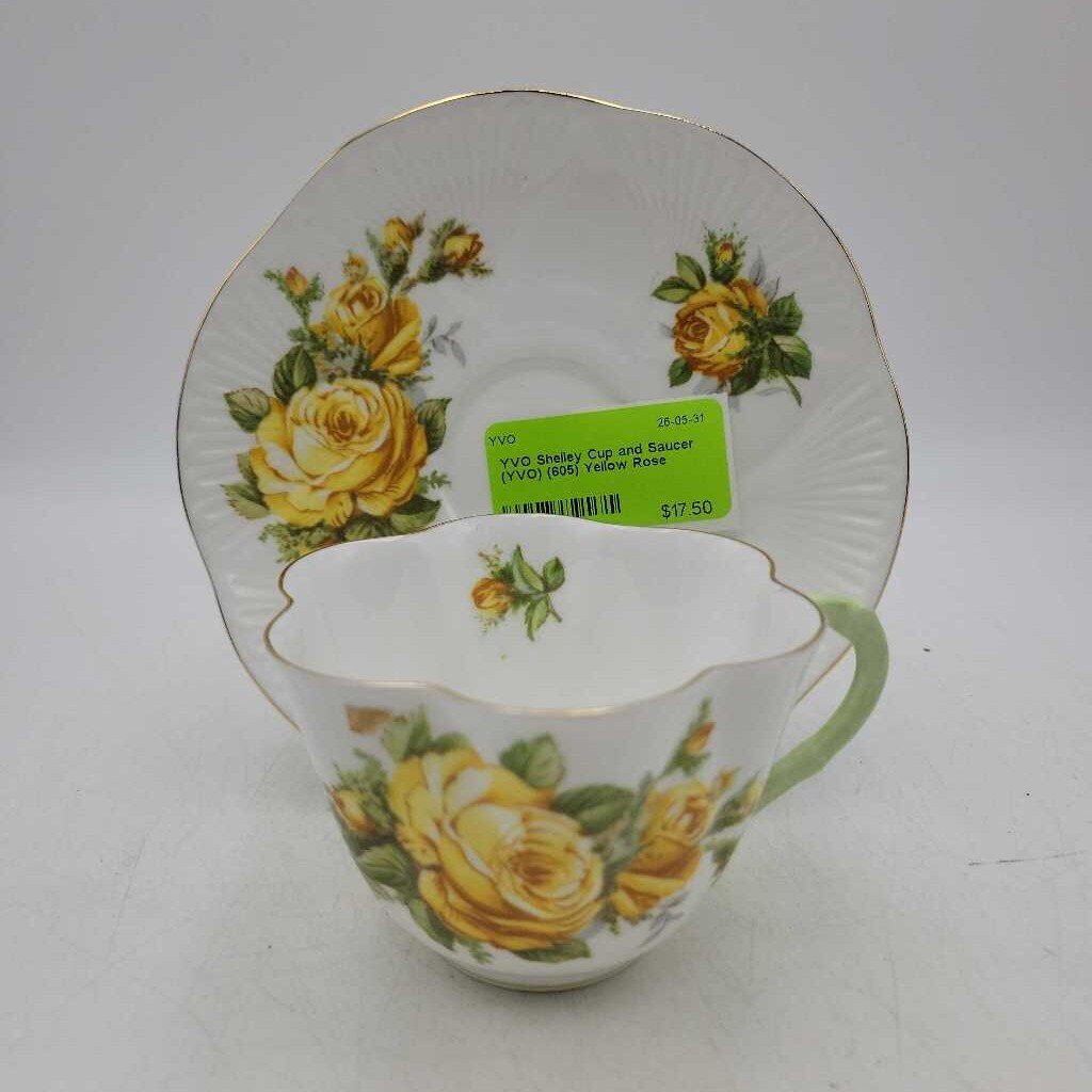Shelley Cup and Saucer (YVO) (605) Yellow Rose