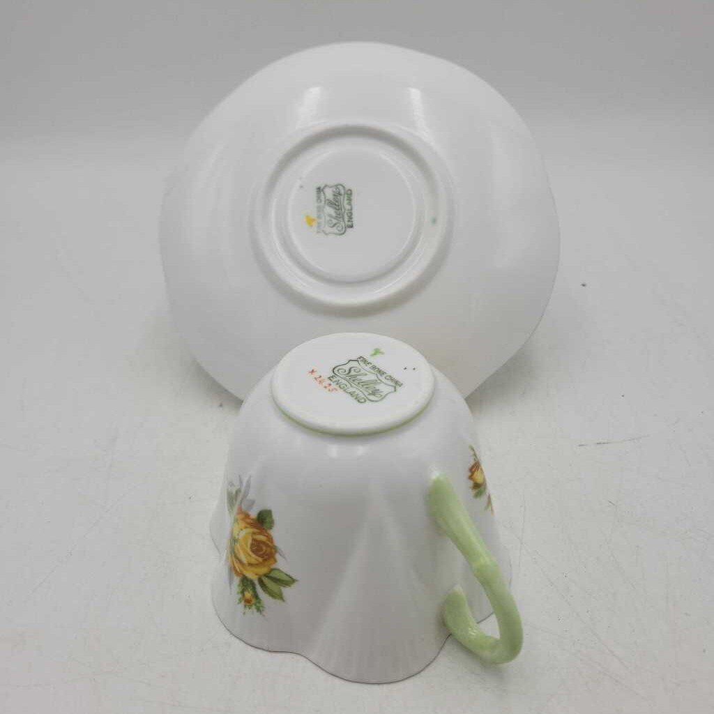 Shelley Cup and Saucer (YVO) (605) Yellow Rose
