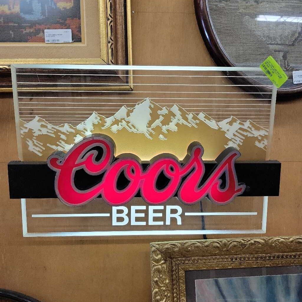 Coors Light Beer Sign (Works Great) (YVO) (606)