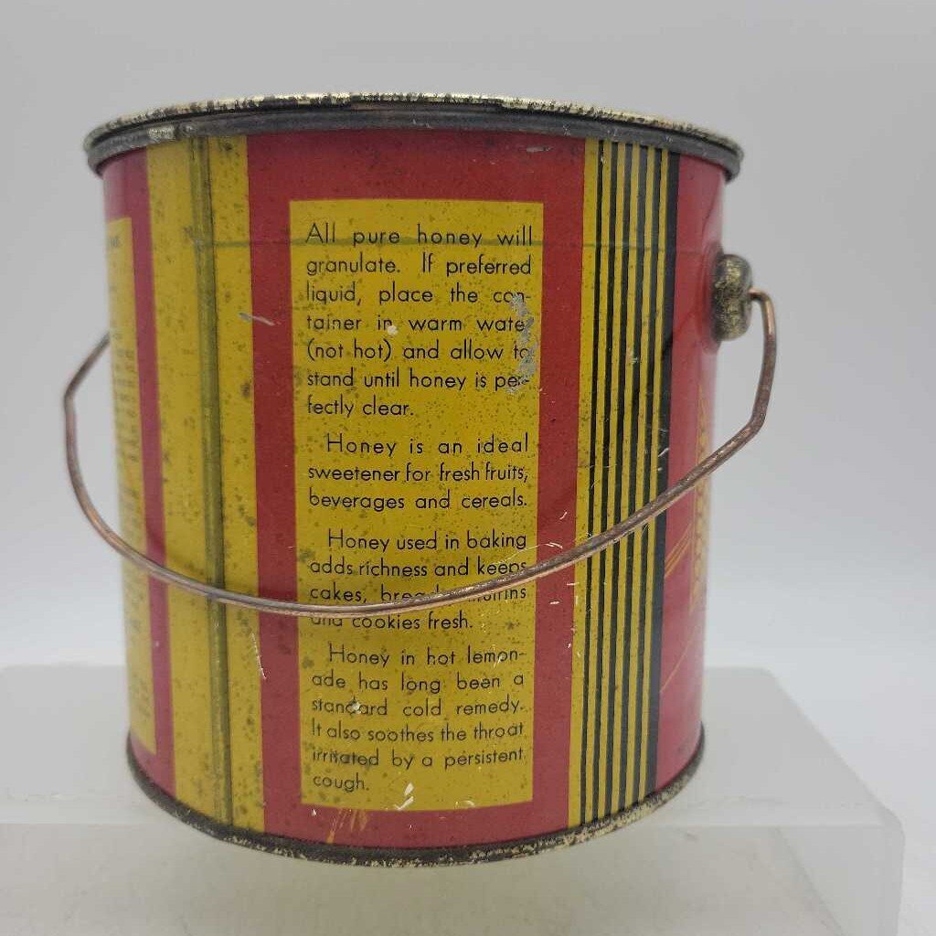 Pure Honey Tin Pail (DR) Geo H Eastman & Son Mille Roches Ont