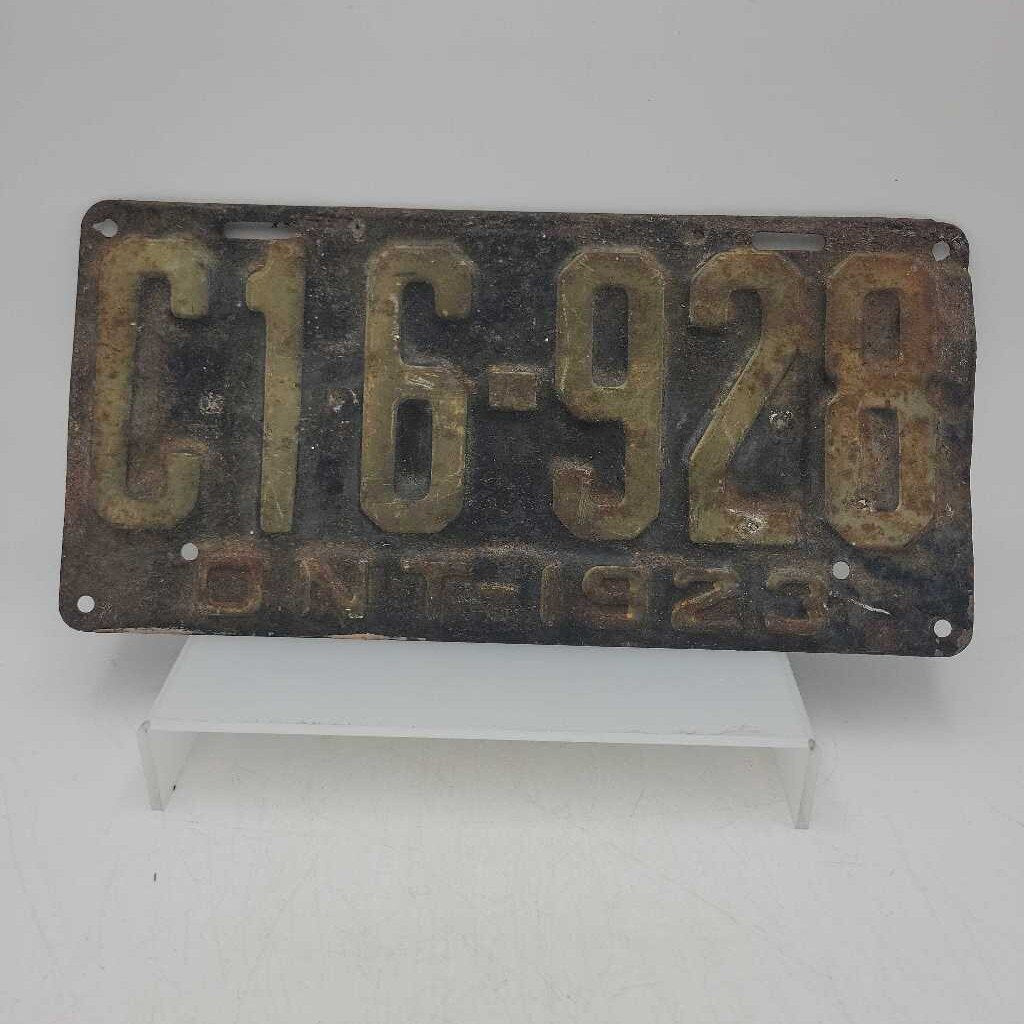 1923 Ontario License Plate (DR)