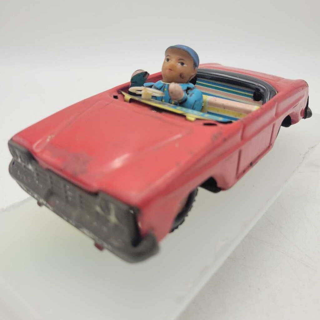 Tin Ford Fairlane w/ waving driver 1950s (GEC)