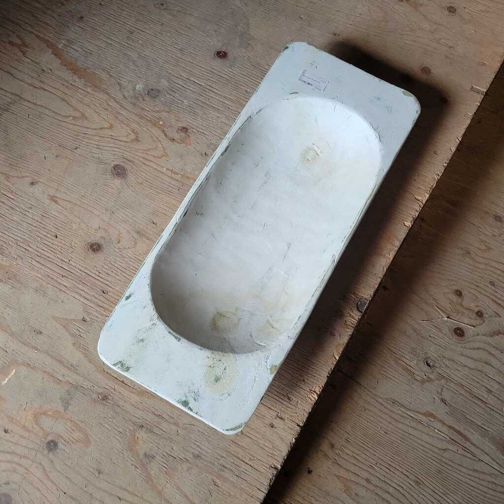 White wood dough bowl (RB)
