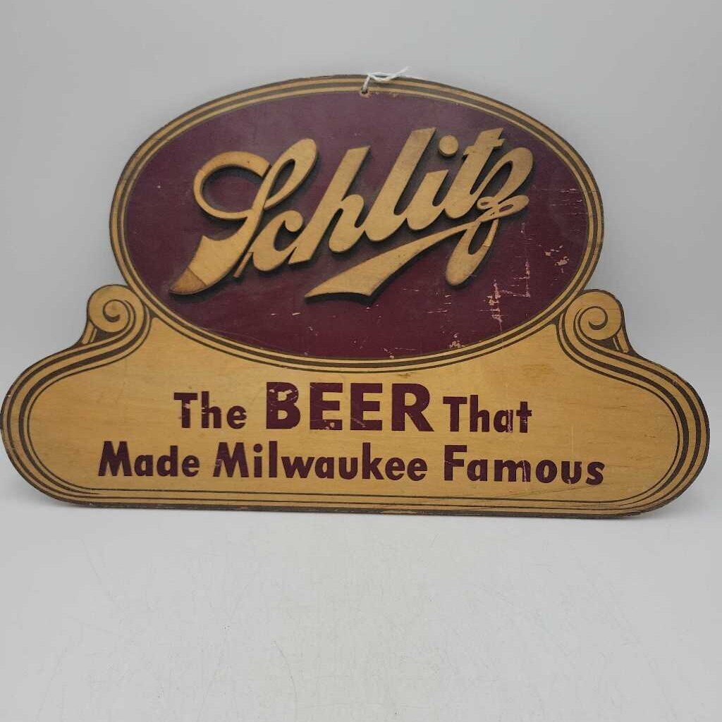 Schlitz wooden Beer Sign (DEB)