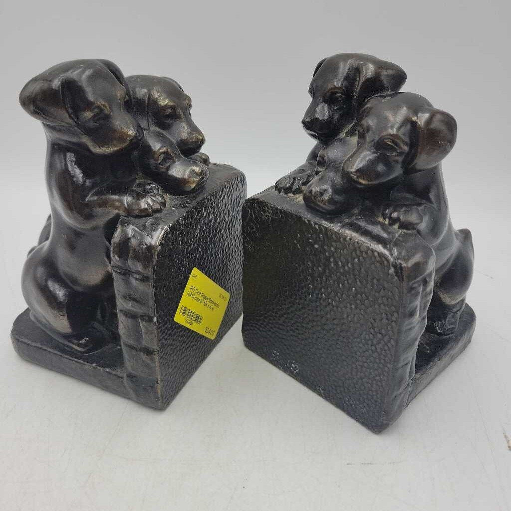Cast Puppy Bookends (JAS)