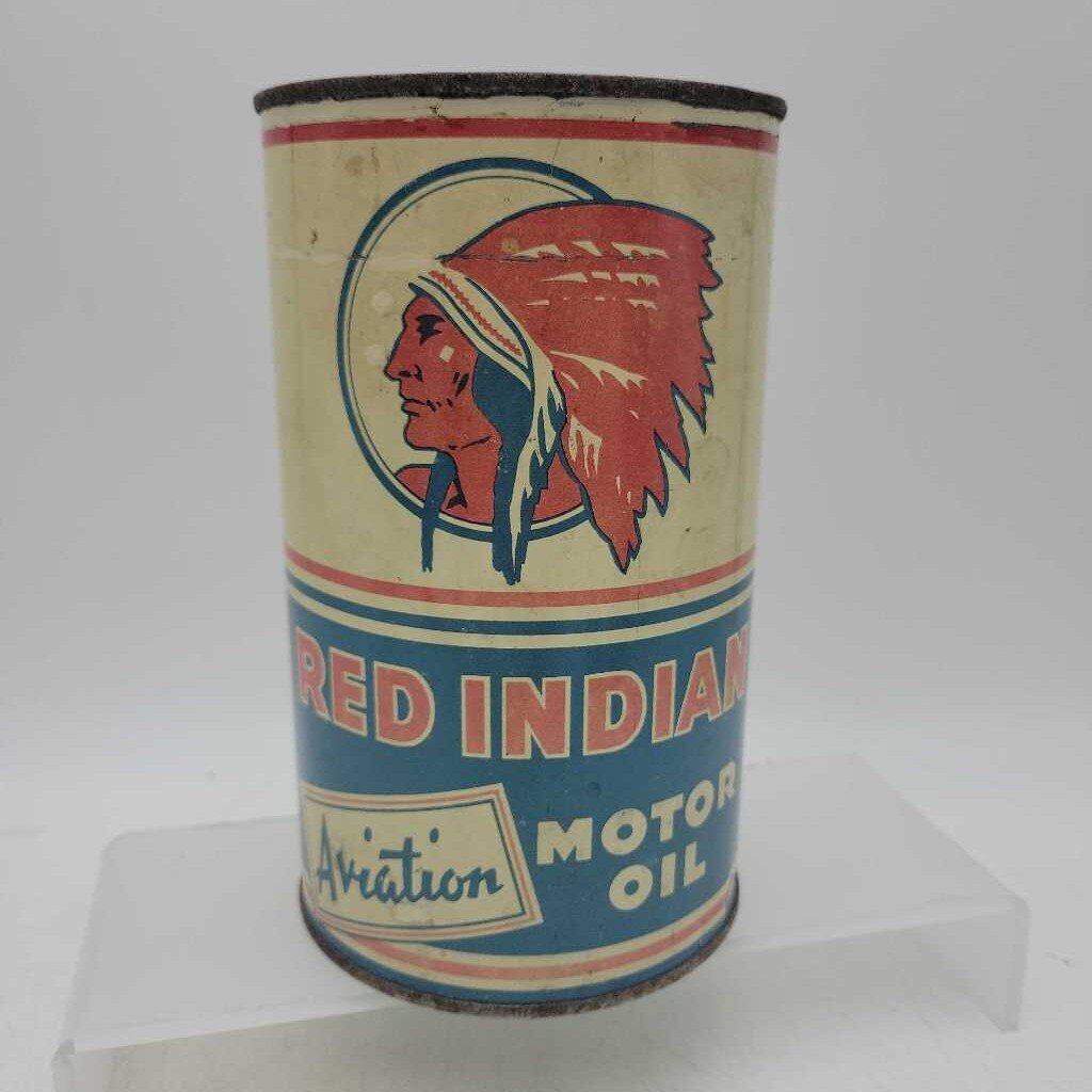 Red Indian motor oil Tin Quart Can (Jef)