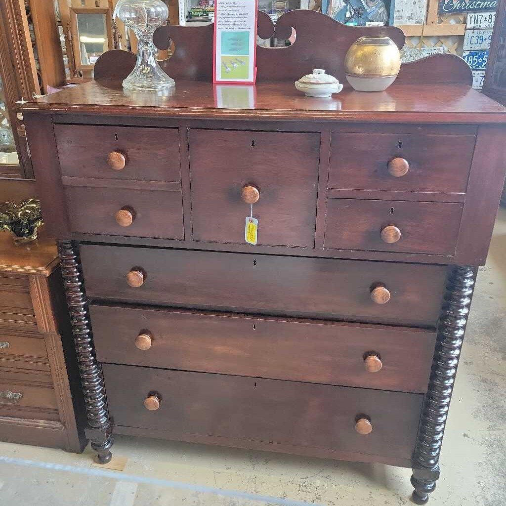Walnut. Bonnet Chest circa 1830's #317 (NS)