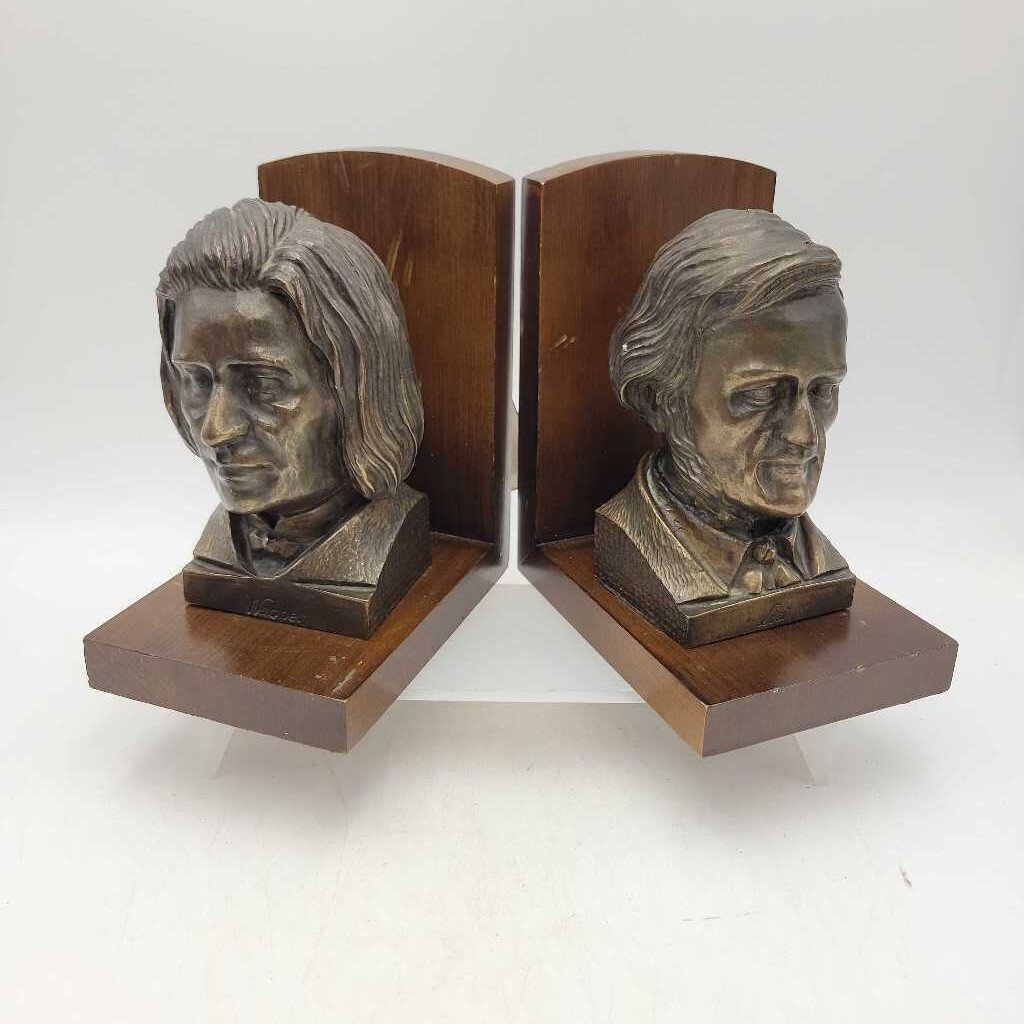 Lizt & Wagner Metal and Wood Bookends (Set of 2)
