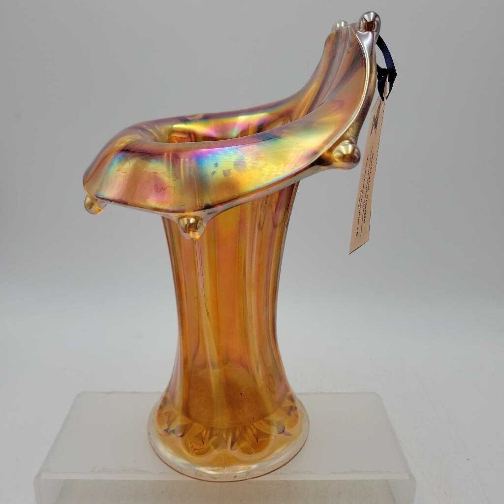 Beautiful Vintage Imperial Carnival Glass "Morning Glory" Vase (JG44)