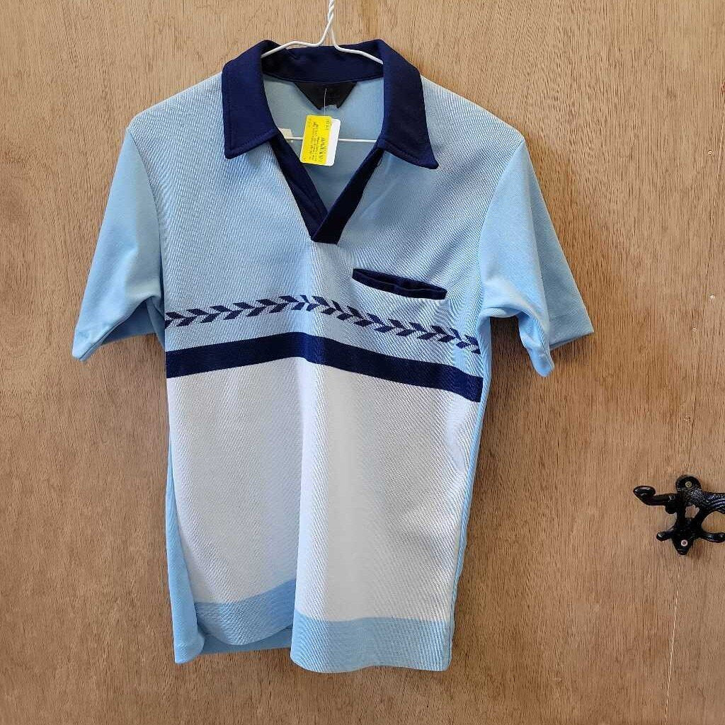 Vintage 1960's men's light blue collared shirt (VH)