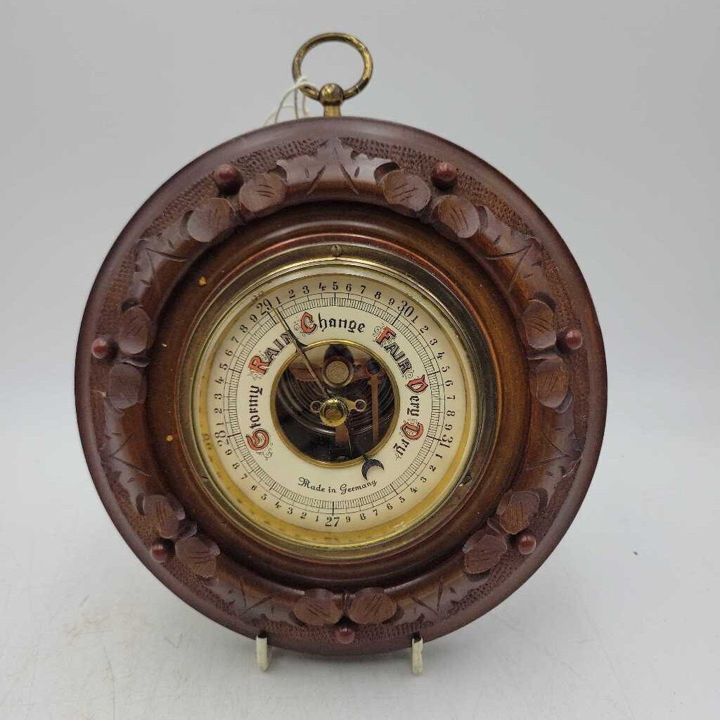 Vintage Barometer Wooden carved frame (JAS)