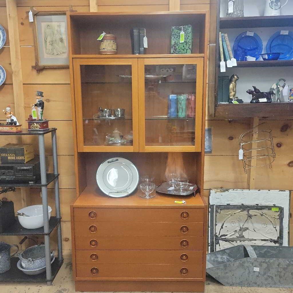 MCM Teak 5 Drawer Wall Unit (LOR)