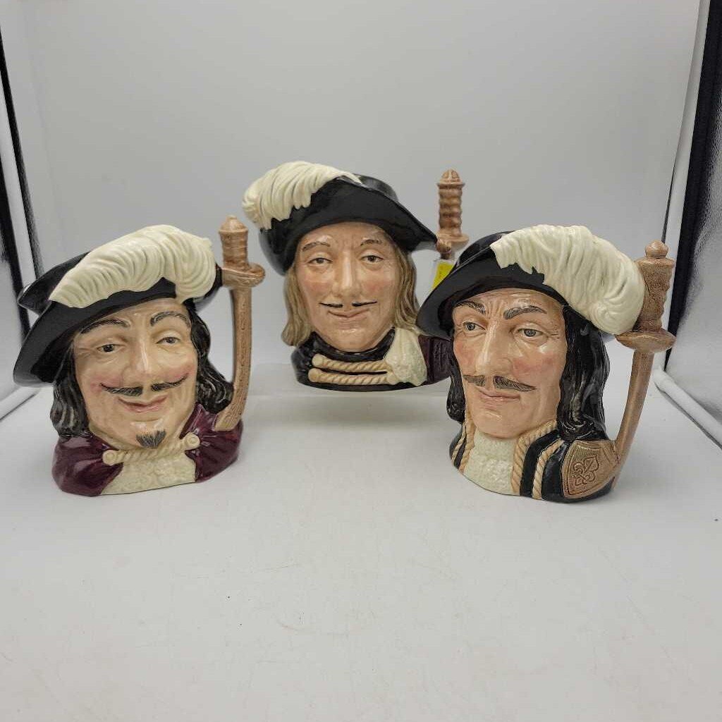 Royal Doulton Set Of Toby Jugs *The Three Muskateers" (JL)