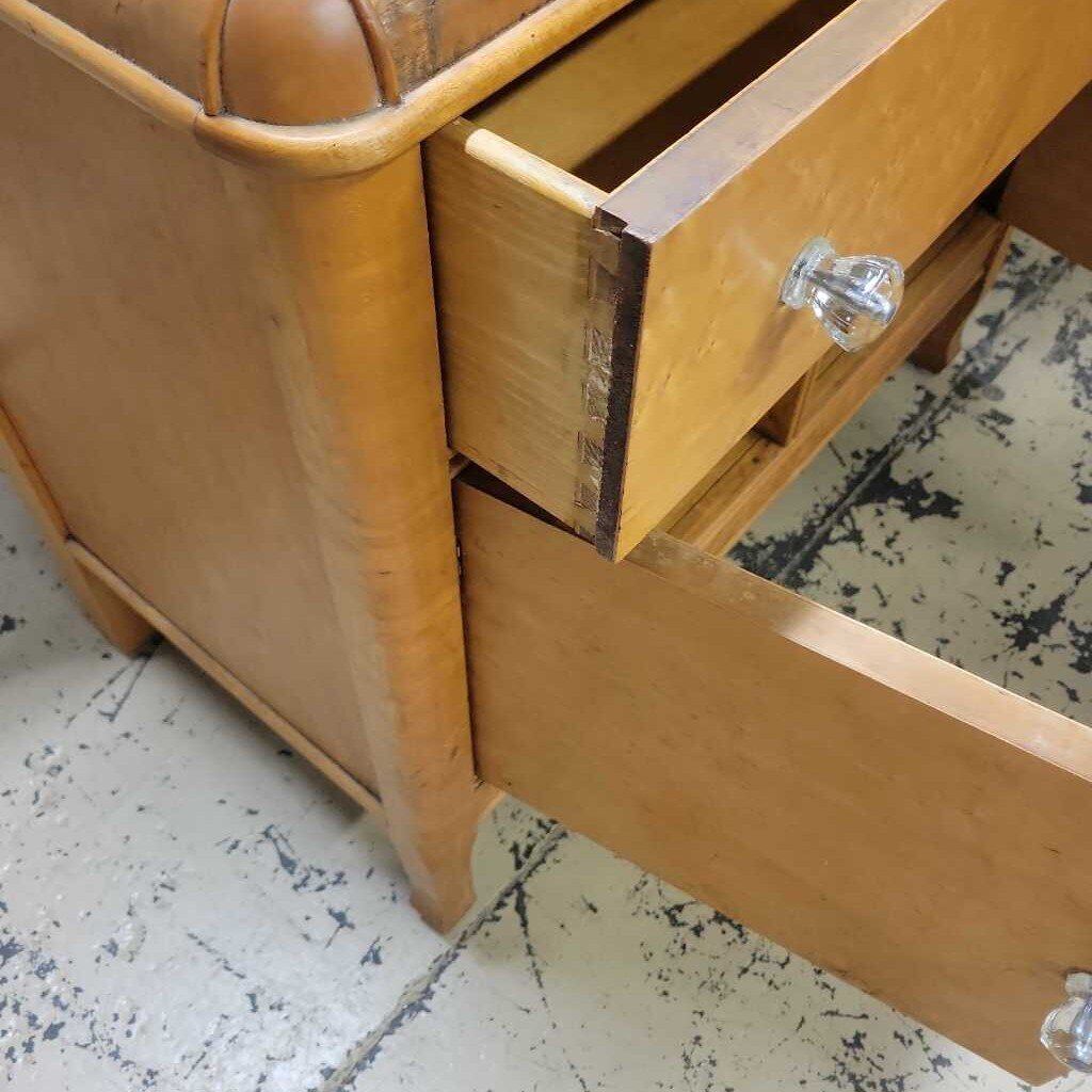 Small maple sideboard with glass knobs (RB)