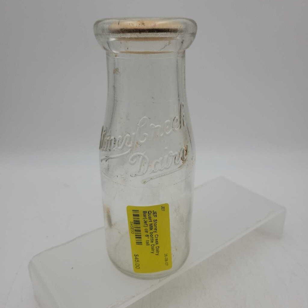 Stoney Creek Dairy Quart Milk bottle Dairy Bar(Jef)