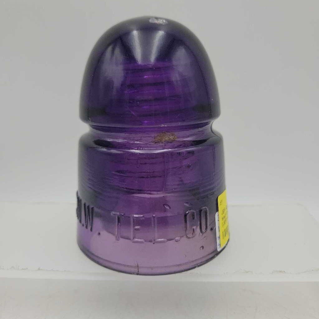 Amethyst Purple milk swirl Insulator C.N.W. Tel Co. (JEF)
