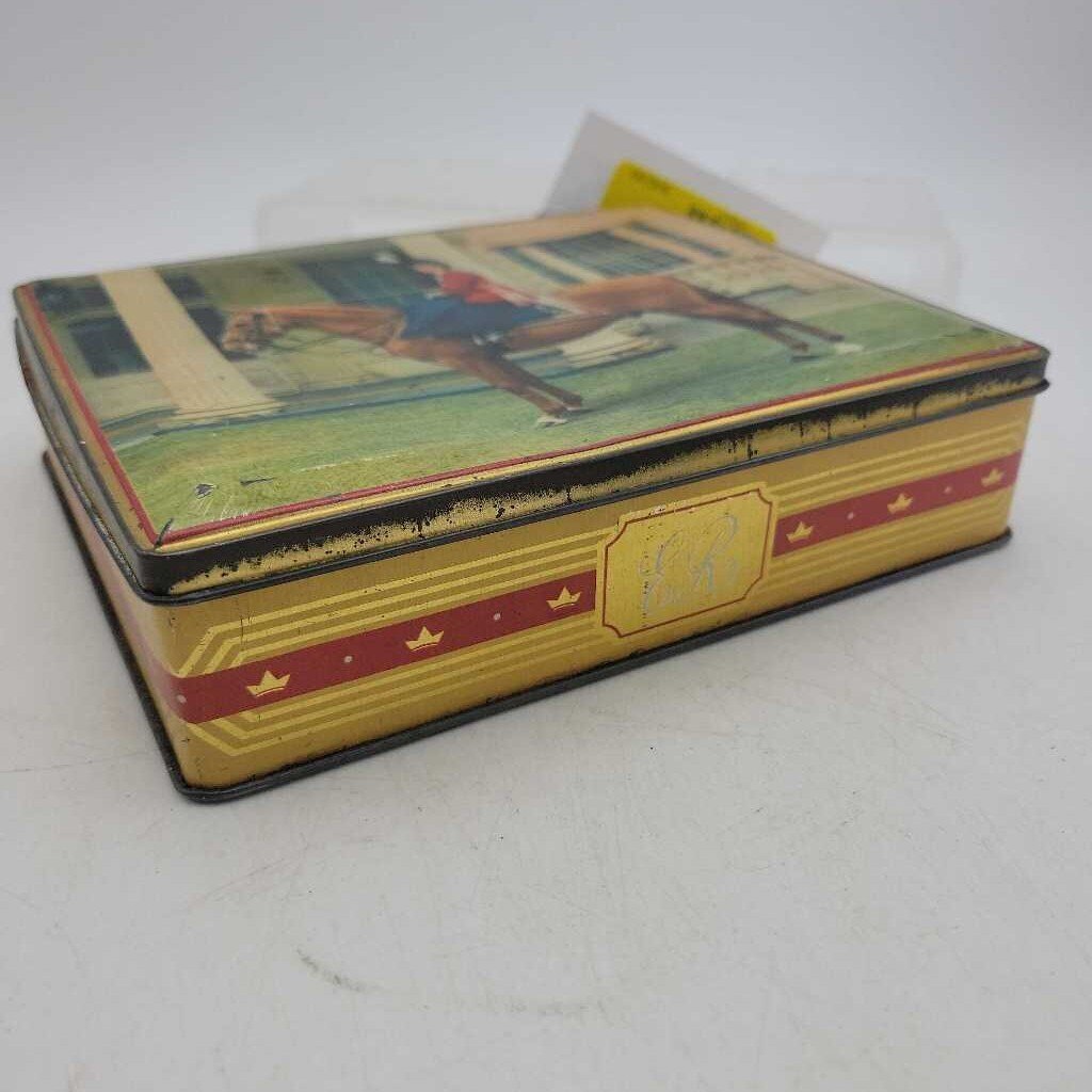 Vintage Queen Elizabeth 11 on Horse Toffee Tin 1953 (JG44)