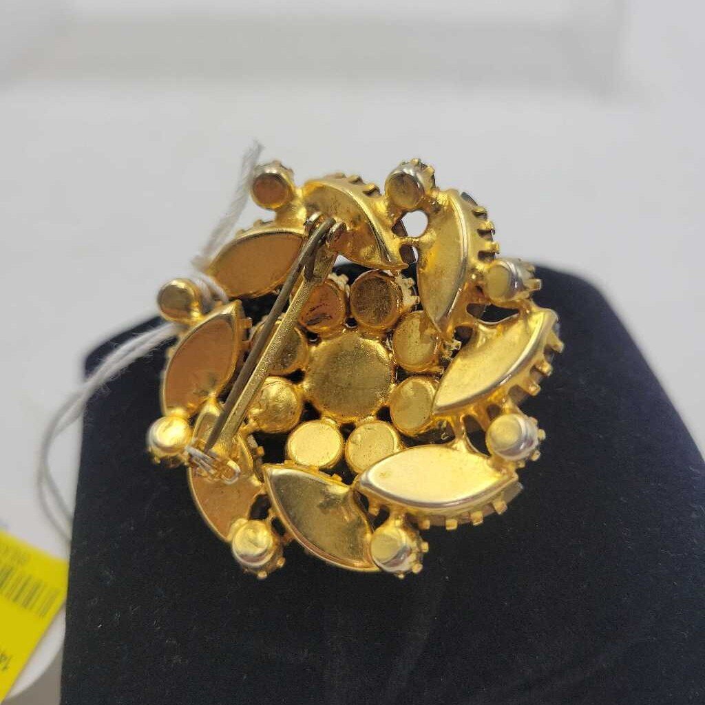 Topaz rhinestone brooch - 14962 (VT)